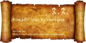 Komjáthy Krisztina névjegykártya